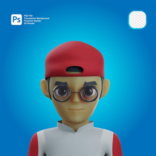 PSD człowiek kurier 3d avatar