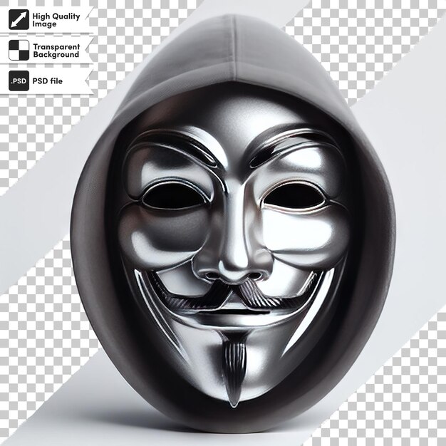 PSD człowiek psd z anonimową maską na przezroczystym tle z edytowalną warstwą maski