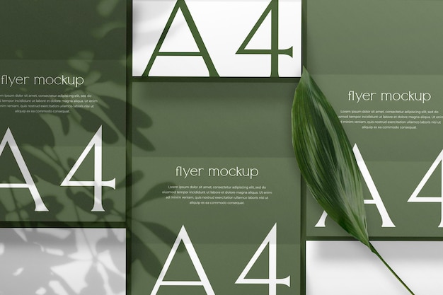 Czysta minimalna zielona makieta A4 Letterheads psd
