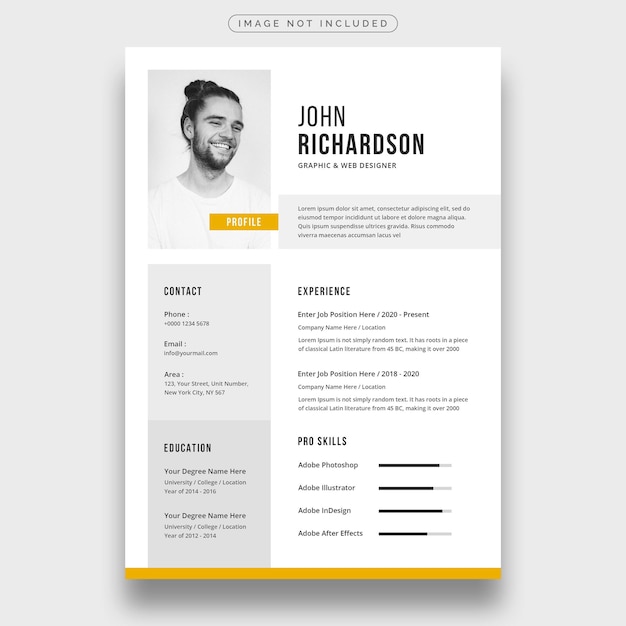 Czyste i profesjonalne CV lub szablon CV