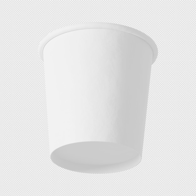 PSD czysty i pusty kubek z białego papieru do kawy bez tła szablon do makiety bez pokrywki