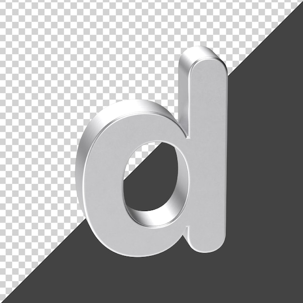 PSD d 3 d レンダリングで銀製の文字 3 d のリアルな文字 d