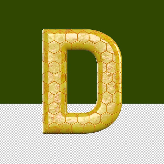 PSD d letter text effect oil