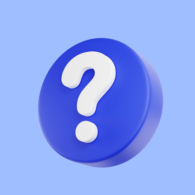 D render Question mark speech bubble icon Message box with question sign
