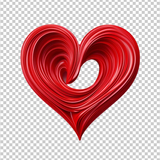 D изображение романтического красного сердца на белом фоне