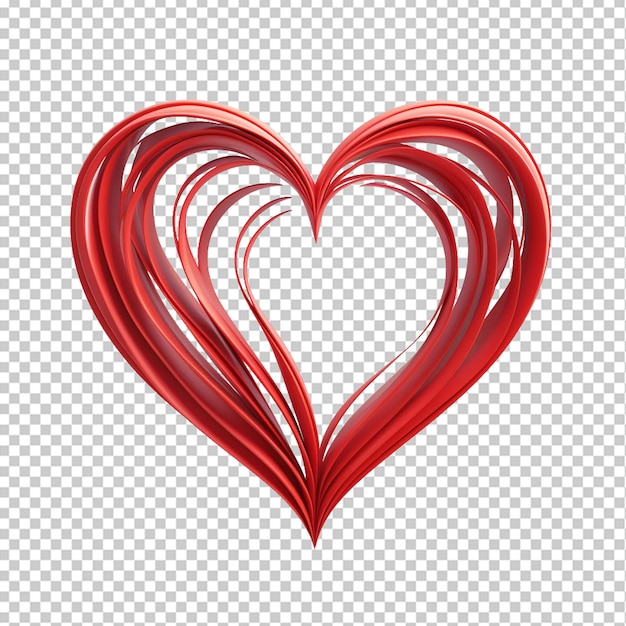 PSD d rendering di un cuore d'amore rosso romantico