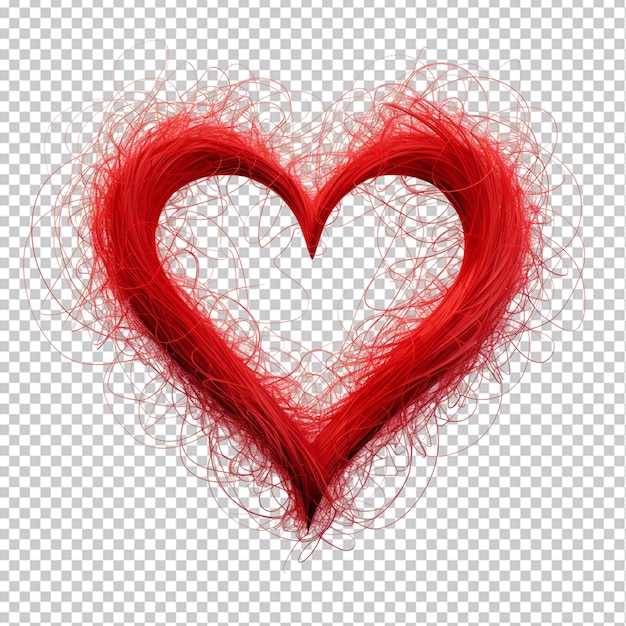 PSD d rendering di un cuore d'amore rosso romantico