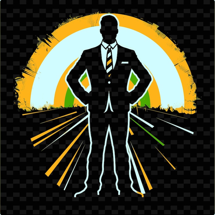 PSD d1 full body image of candidate with a hopeful stance icon imag isolated iconic abstract designs