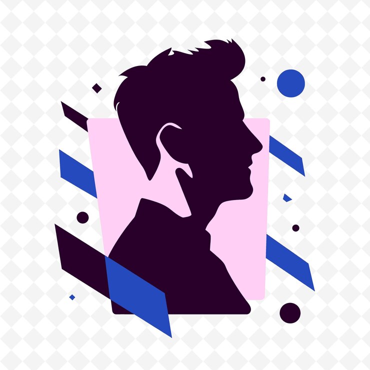 PSD d1 profile of candidate with dignified expression icon neo plas isolated iconic abstract designs