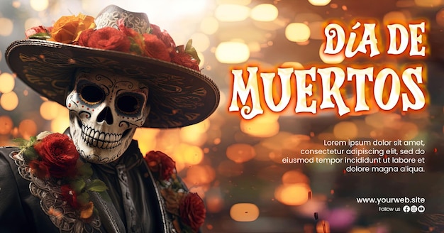 Da de Muertos skull cosplay background