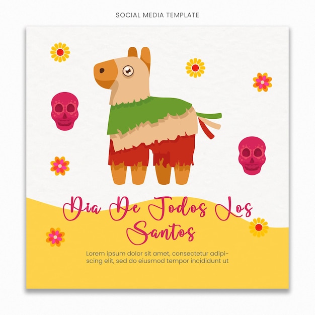 PSD da de todos los santos social media template for instagram post feed