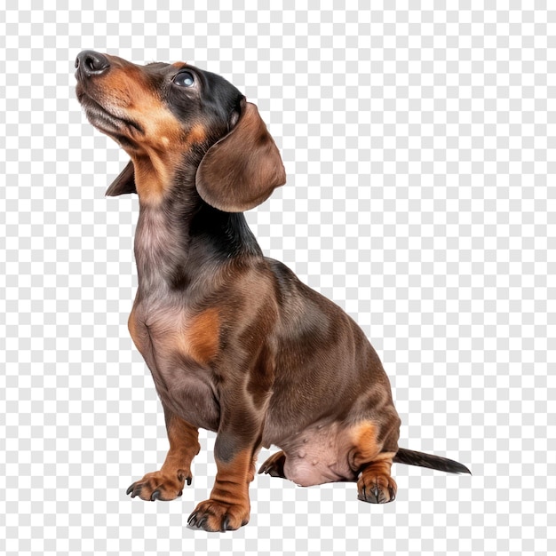 PSD dachshund dog side view full body isolate on transparency background psd