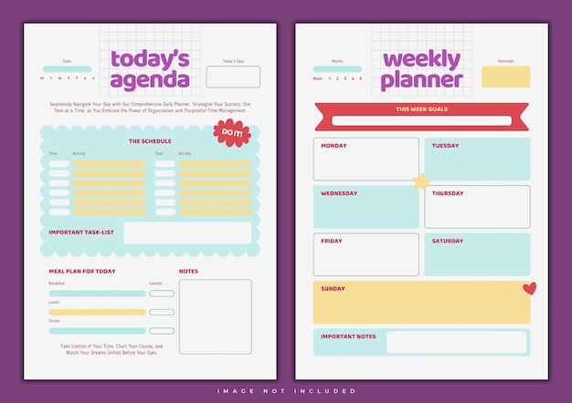 Dagelijkse en wekelijkse planner