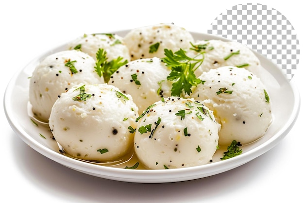 Dahi wada or dahi bhalla delicious indian style dish on transparent background