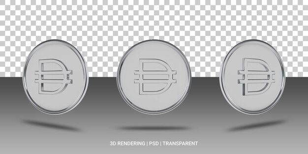 PSD dai 실버 코인 3d 아이콘