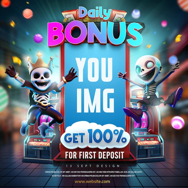 PSD daily bonus premium design templates for casino and gambling banners