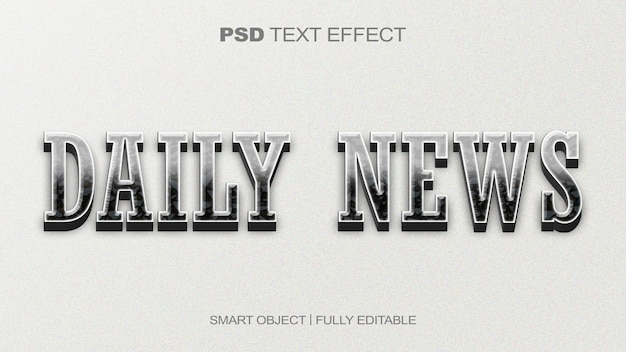 PSD daily news text effect