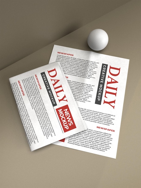 Daily newspaper mockup template