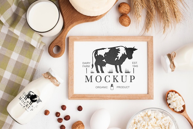 PSD dairy assortment with frame mock-up