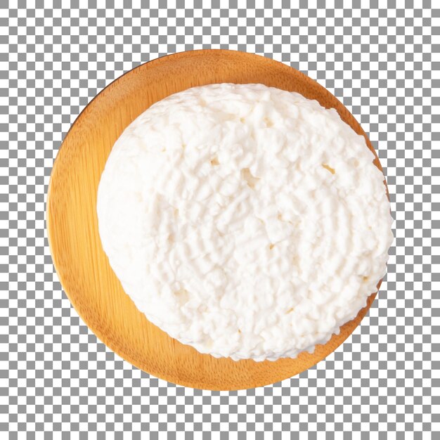 PSD dairy product on wooden board with transparent background