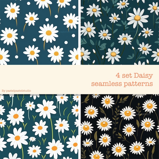 PSD daisy pattern_pastel color_