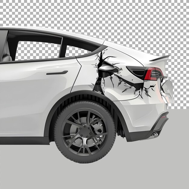 PSD damage accidental car on transparent background ai generated