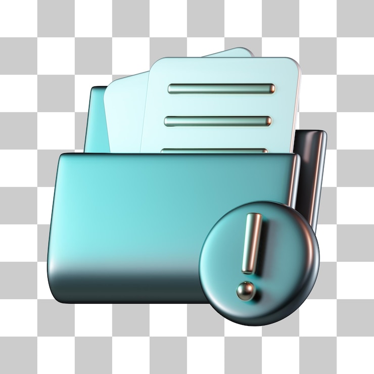 PSD damage folder 3d icon