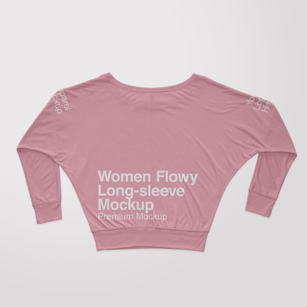 Dames flowy boxy back t-shirt mockup