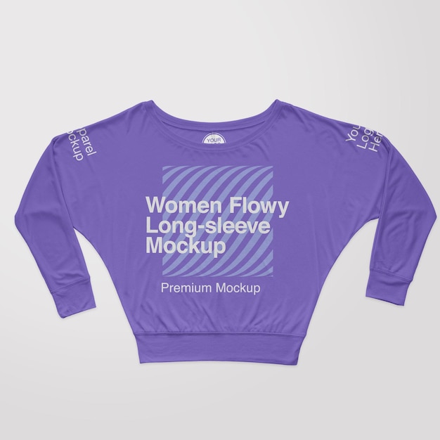 Dames flowy boxy tshirt mockup