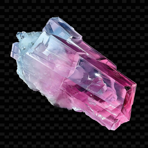 PSD danburite crystal with prismatic shape in white to pink colo png gradient object on dark background