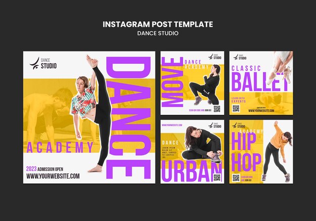 PSD post di instagram dello studio di danza