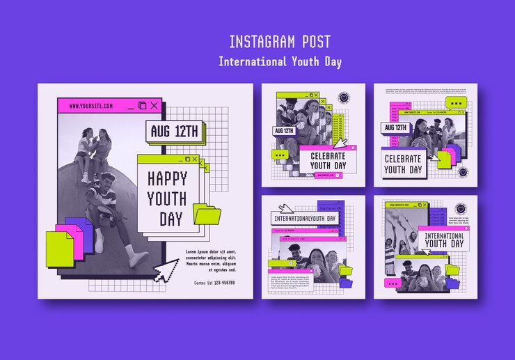 PSD посты в instagram студии танцевального класса
