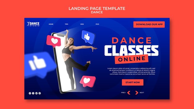 Dance classes landing page template