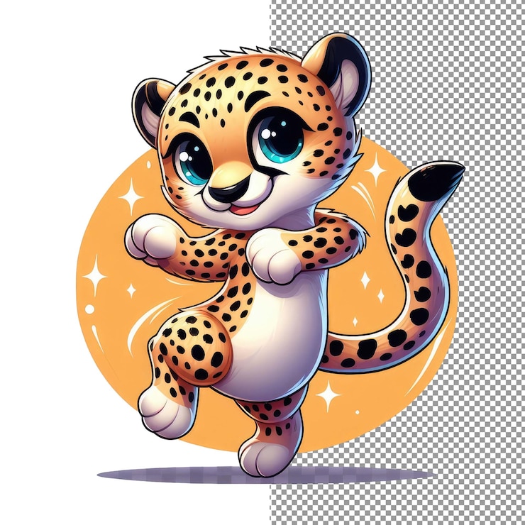 PSD dance of delight whimsical vector art featuring cute animals on a png background