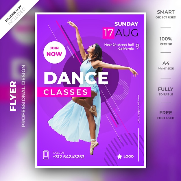 PSD dance flyer