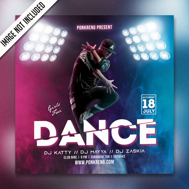PSD dance party flyer psd