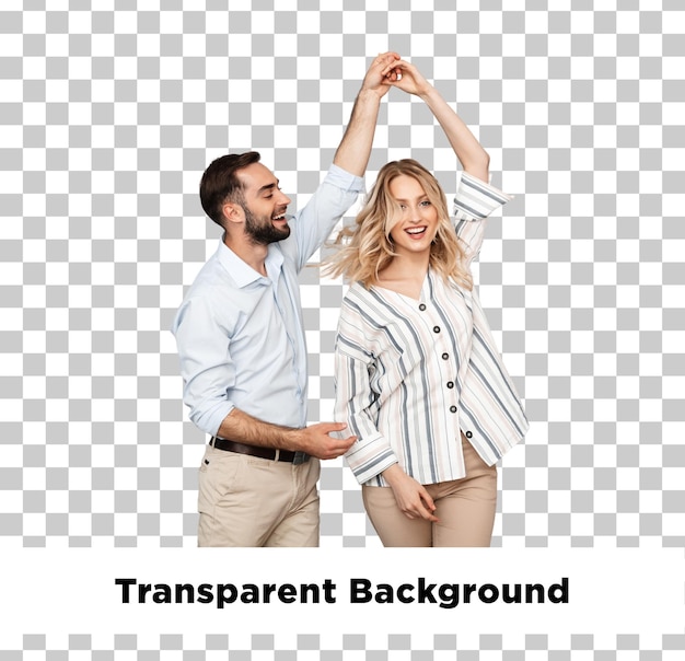 Dancing couple on transparent background