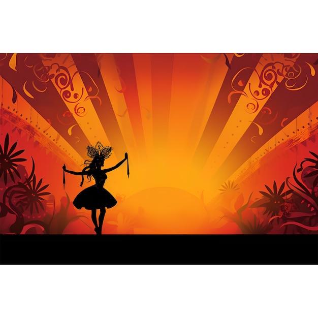 PSD dancing girl silhouelle image