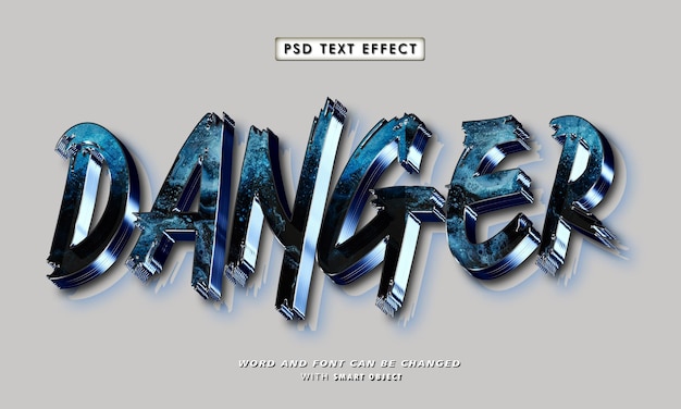 Danger 3d editable text effect