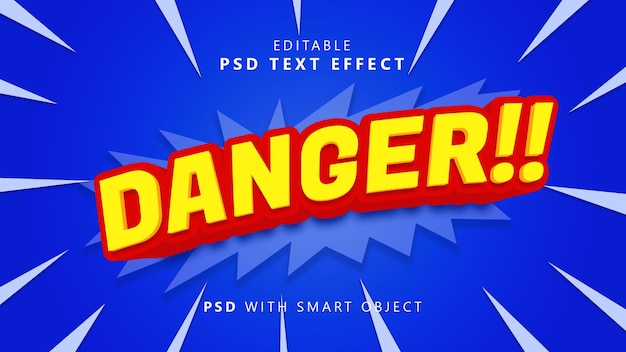 Danger cartoon text effect