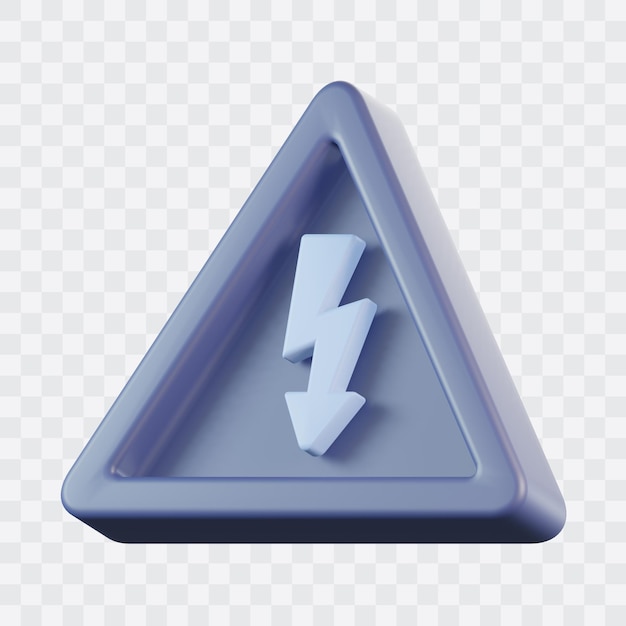 Danger high voltage 3d icon