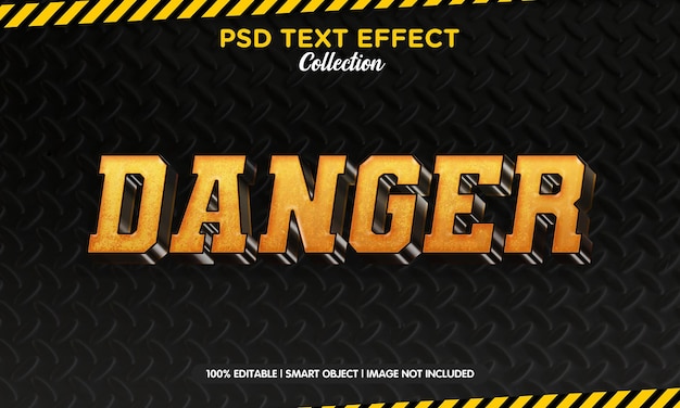danger labour text effect template