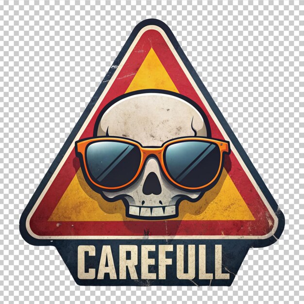 PSD danger sign careful in skull