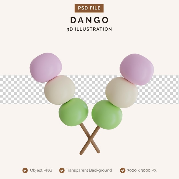 Dango 3d illustratie