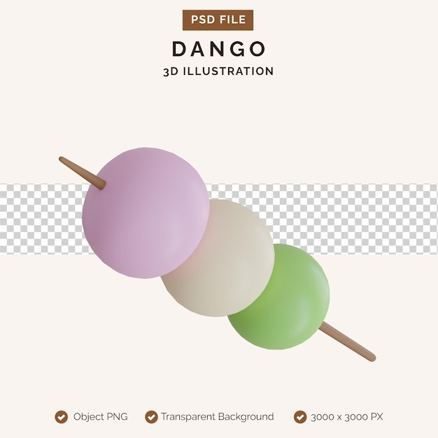 PSD dango 3d illustratie