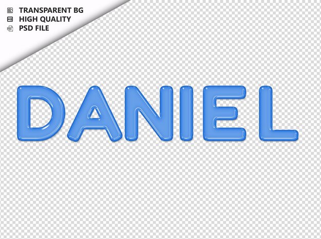 PSD daniel typografie tekst glanzend glas psd transparent