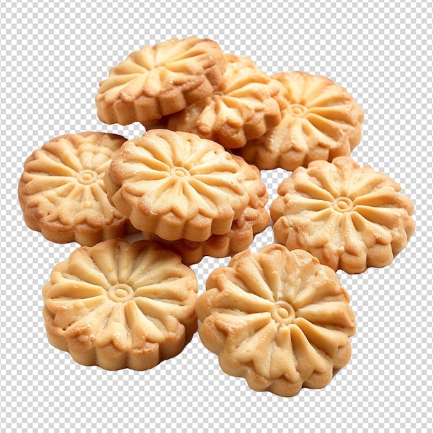 PSD danish butter cookies butter cookies isolated on transparent background