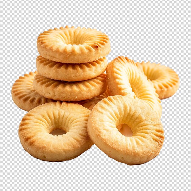 PSD danish butter cookies butter cookies isolated on transparent background