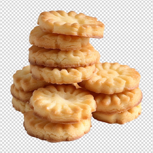 PSD danish butter cookies butter cookies isolated on transparent background