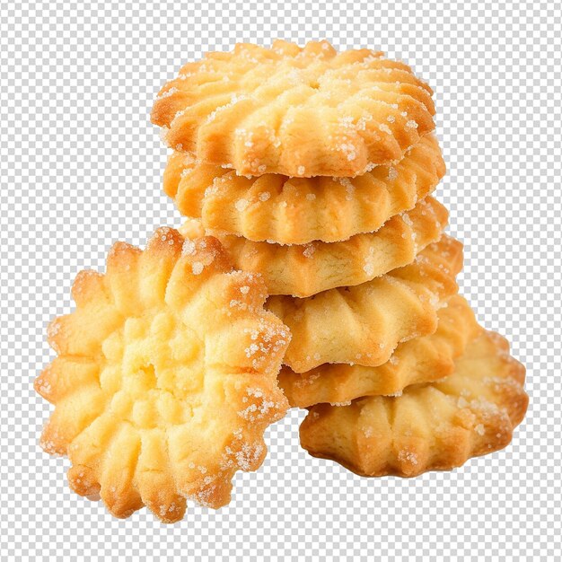 PSD danish butter cookies butter cookies isolated on transparent background